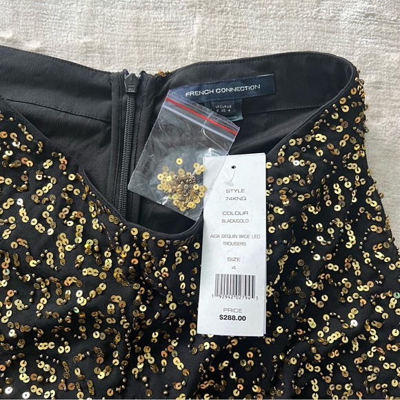 ✨ FRENCH CONNECTION SEQUIN WIDE LEG DISCO PANTS ✨ - Picture 3 of 5